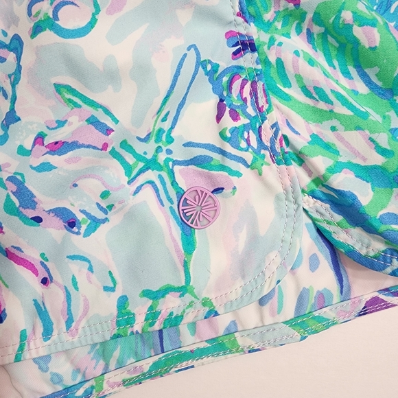 Lilly Pulitzer Run Around Shorts Sz XL Craysea Amethyst Tin - Picture 2 of 5